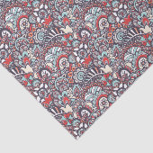 Papier Mousseline Motif floral de griffonnage de Paisley (Détail)
