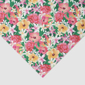 Papier Mousseline Motif floral de ketmie tropicale (Détail)