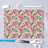 Papier Mousseline Motif floral de ketmie tropicale (Artisanat)
