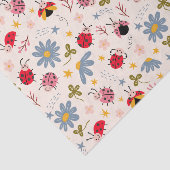 Papier Mousseline Motif floral de la coccinelle mignonne (Détail)
