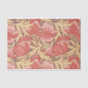 Papier Mousseline Motif floral de Nouveau d'art de pavots de William