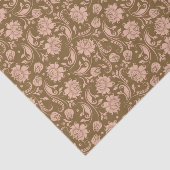 Papier Mousseline Motif floral de rose et de brun (Détail)