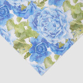 Papier Mousseline Motif floral de roses bleus (Détail)