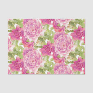 Papier Mousseline Motif floral de roses roses élégants