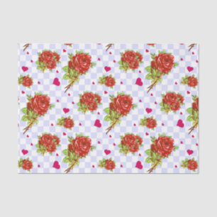 Papier Mousseline Motif floral de roses rouges sur les contrôles