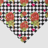 Papier Mousseline Motif floral de roses rouges sur les contrôles (Détail)