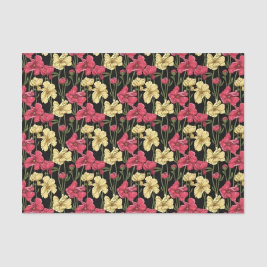 Papier Mousseline Motif floral élégant 2 (Recto)