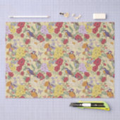 Papier Mousseline Motif floral Hydrangea Lilac Bluebell Birds (Artisanat)