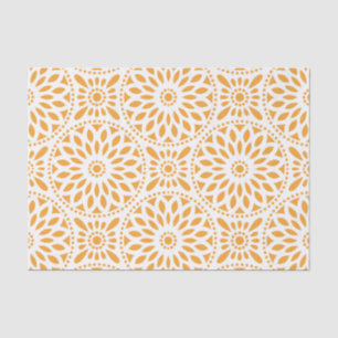 Papier Mousseline Motif floral jaune-orange