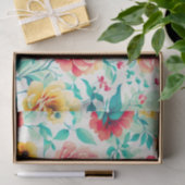 Papier Mousseline Motif floral mignon coloré (Cadeau)