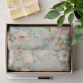 Papier Mousseline Motif floral pastel doux avec pivoines (Cadeau)