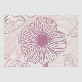 Papier Mousseline motif floral pourpre