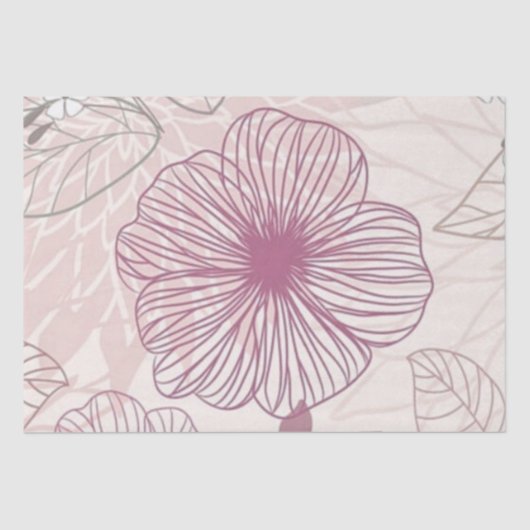 Papier Mousseline motif floral pourpre (Recto)