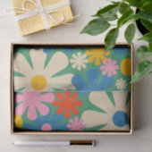 Papier Mousseline Motif floral rétro et coloré (Cadeau)
