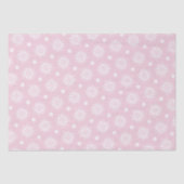 Papier Mousseline Motif Floral Rose Et Blanc (Recto)