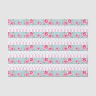 Papier Mousseline Motif floral rose et en bon état vintage