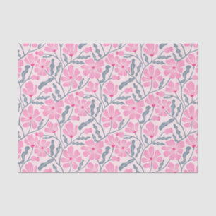 Papier Mousseline Motif floral rose rétro