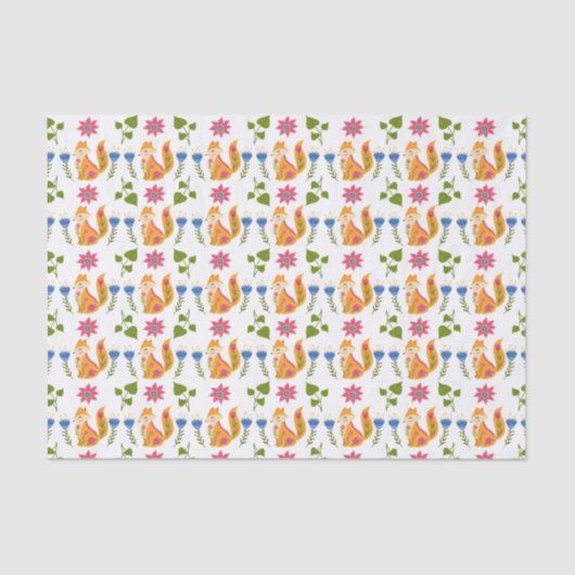 Papier Mousseline Motif floral rusé assez en pastel (Recto)