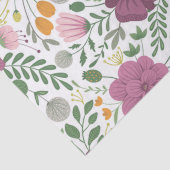 Papier Mousseline Motif Floral tendance rose jaune pourpre vert (Détail)