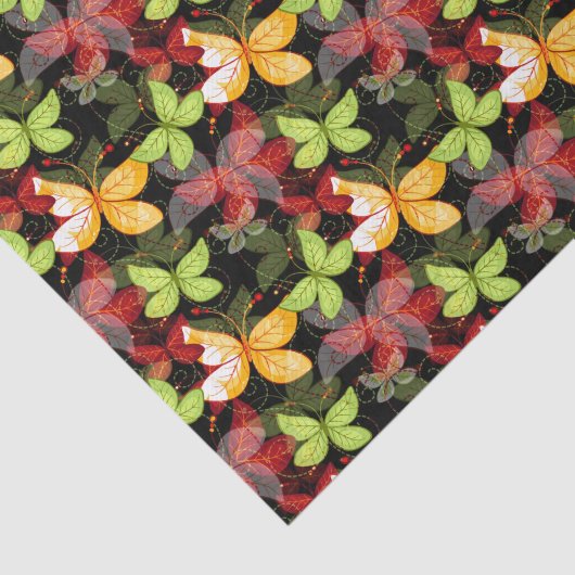 Papier Mousseline Motif foncé d'automne (Détail)