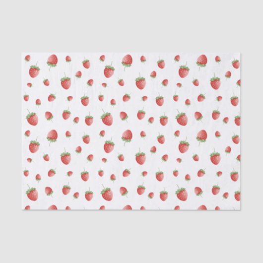 Papier Mousseline Motif fraise (Recto)