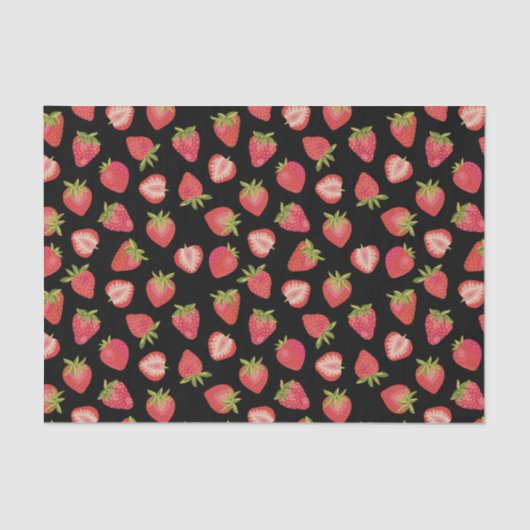 Papier Mousseline Motif fraise (Recto)