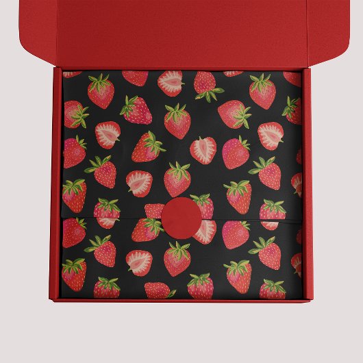 Papier Mousseline Motif Fraise