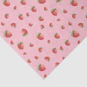 Papier Mousseline Motif fraise rose (Détail)
