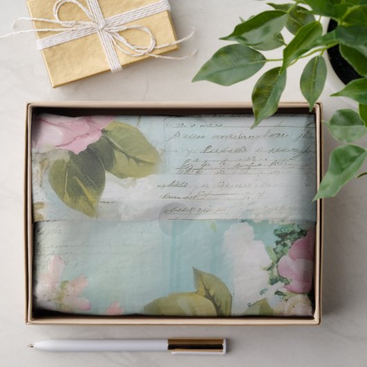 Papier Mousseline Motif français chic Shabby (Cadeau)