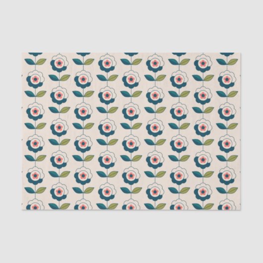 Papier Mousseline Motif Fun Jardin Retro (Recto)