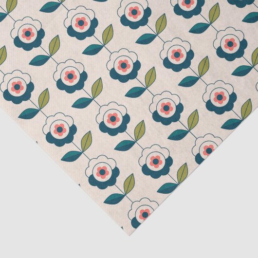 Papier Mousseline Motif Fun Jardin Retro (Détail)