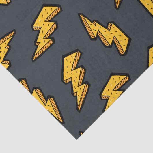Papier Mousseline Motif Fun Yellow Grey Lightning (Détail)