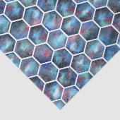 Papier Mousseline Motif Galaxy Hexagon en bleu profond de l'espace (Détail)