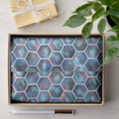 Papier Mousseline Motif Galaxy Hexagon en bleu profond de l'espace (Cadeau)