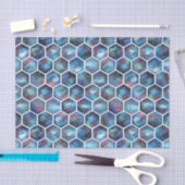 Papier Mousseline Motif Galaxy Hexagon en bleu profond de l'espace (Artisanat)