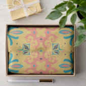 Papier Mousseline Motif géométrique Abstrait jaune coloré (Cadeau)