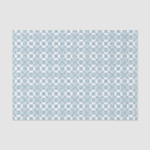 Papier Mousseline Motif géométrique arabe | Blanc Turquoise (Recto)