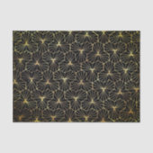 Papier Mousseline Motif géométrique Art Déco noir et or (Recto)