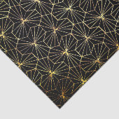Papier Mousseline Motif géométrique Art Déco noir et or (Détail)