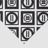 Papier Mousseline Motif géométrique Black Equal Sign en blanc (Détail)