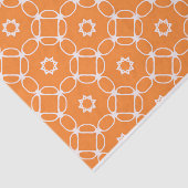 Papier Mousseline Motif Géométrique Blanche Et Orange Moderne (Détail)