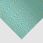 Papier Mousseline Motif géométrique bleu et or (Détail)