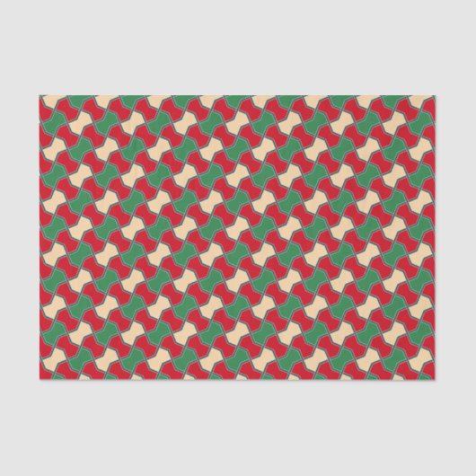 Papier Mousseline Motif géométrique de Cravate rouge rouge vert Orie (Recto)