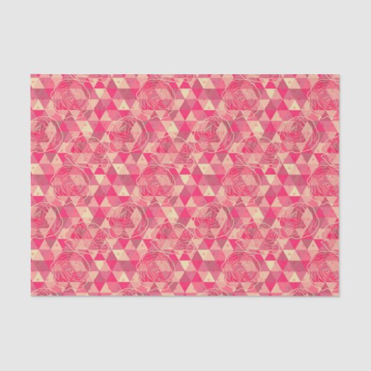 Papier Mousseline Motif géométrique de fleur (Recto)