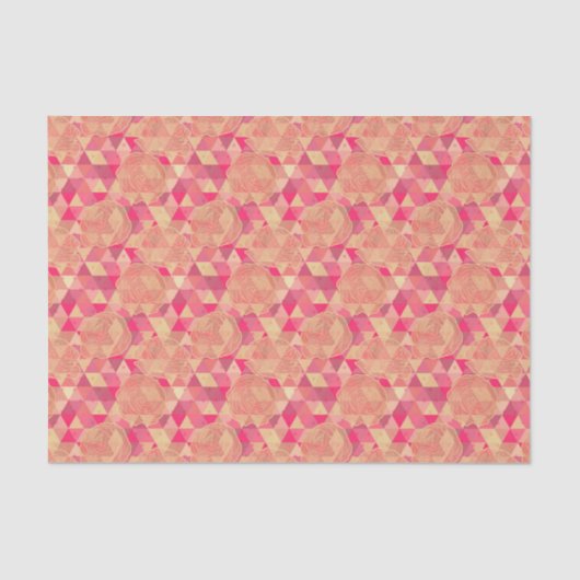 Papier Mousseline Motif géométrique de fleur (Recto)