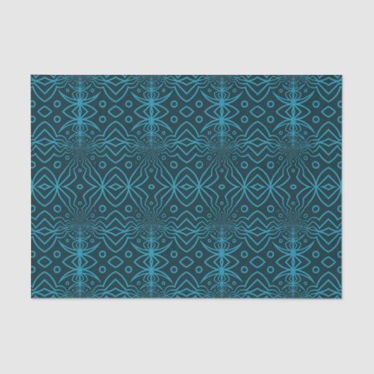 Papier Mousseline Motif géométrique décoratif bleu Denim moderne (Recto)