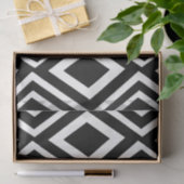 Papier Mousseline Motif géométrique Diamant noir et blanc (Cadeau)