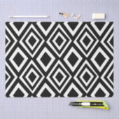 Papier Mousseline Motif géométrique Diamant noir et blanc (Artisanat)