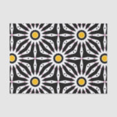 Papier Mousseline Motif géométrique en mosaïque blanche et jaune noi (Recto)