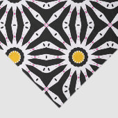 Papier Mousseline Motif géométrique en mosaïque blanche et jaune noi (Détail)